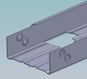 Dimple in C-section flange for double rivet
