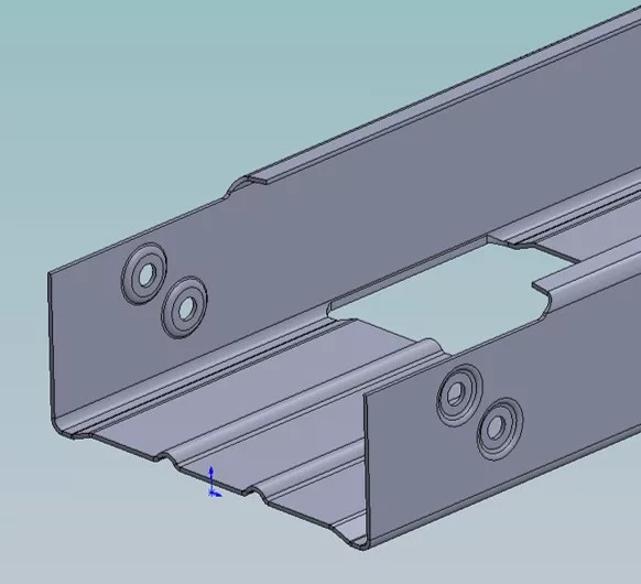 Dimple in C-section flange roll forming for double rivet