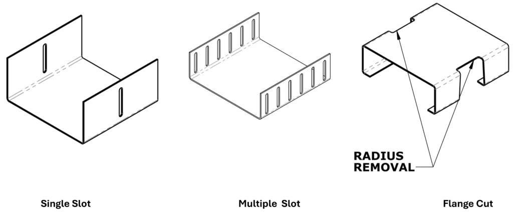 Slot punches in C-section flanges during roll forming