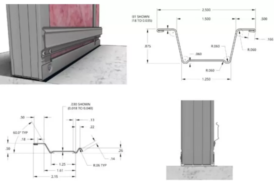 Resilient Channel Feature Image Steel Framing Cold Formed Steel Nonstructural steel framing Furring channels Resilient furring channels