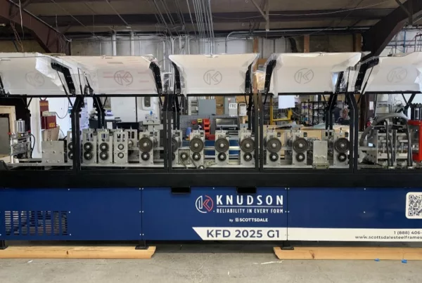 KFD Framemaker 2025 is a non-structural cold-formed steel shape roll former used for curtainwall applications. Steel framing Roll forming Roll forming machines Steel framing business Mobile steel framing factory Cold-formed steel