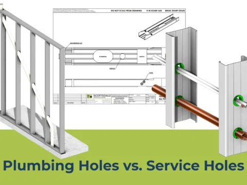 Cold-formed steel Cold-formed steel framing Steel framing Service holes Plumbing holes Roll forming machines Roll forming steel framing machines