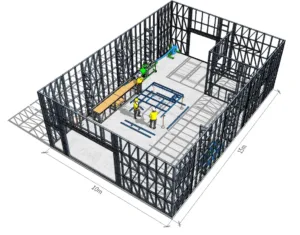 Steel framing shop Steel framing manufacturing shop Roll forming machines Cold-formed steel Cold-formed steel fabrication Steel fabrication shop floorplan Steel framing Roll forming customer success 