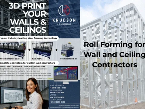 Roll forming machines Roll forming Steel framing technology Walls and ceilings Fabricating walls and ceilings Steel framing Roll forming equipment Curtain wall contractors