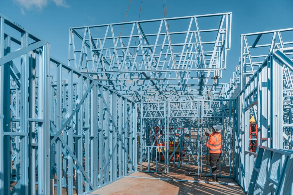 Mickleham Crane-3 - Scottsdale Construction Systems Roll forming Steel framing machines Steel framing Cold-formed steel CFS walls CFS trusses Modular construction