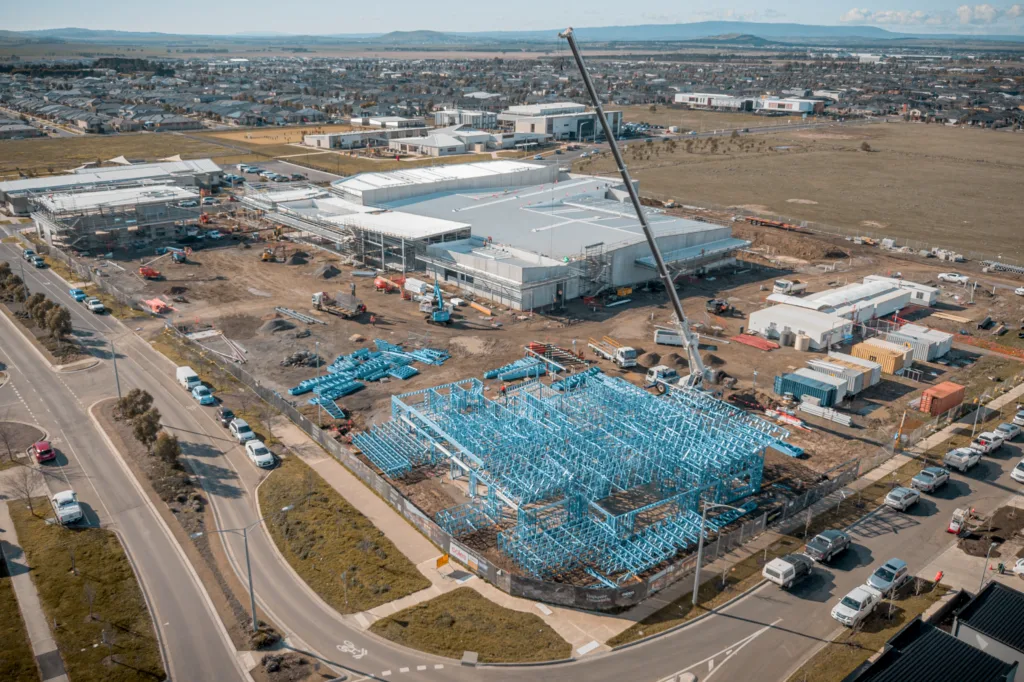 Mickleham Crane-4 - Scottsdale Construction Systems Roll forming Steel framing machines Steel framing Cold-formed steel CFS walls CFS trusses Modular construction