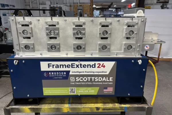 FrameExtend24 (FE24) by Scottsdale, is an advanced roll forming complement for creating of telescoping cold-formed steel framed walls, facilitating panelizing in load-bearing and non-load bearing light-gauge steel applications, including curtainwalls.