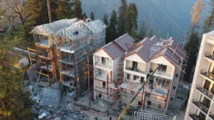 Roll forming Steel framing Light-gauge steel Mid-rise Wind design Snow design Seismic design Commercial light-gauge steel project Mid-rise steel-framed building Chalets at Double Tree by Hilton