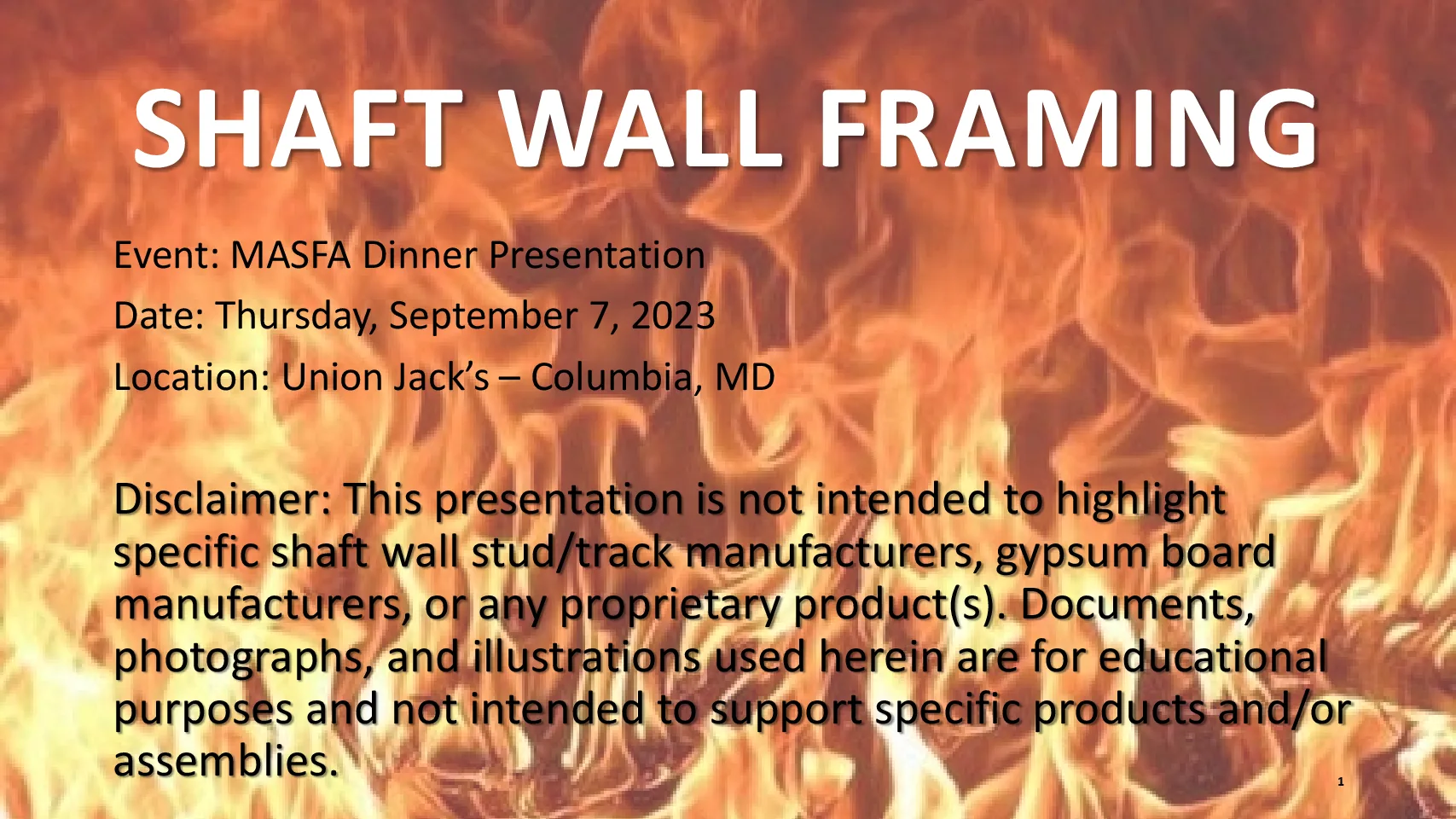 Shaft Wall Framing_MASFA 2023 - Scottsdale Construction Systems