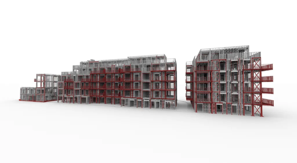 london - Scottsdale Construction Systems Light-gauge steel framing Roll forming technology Steel framing Steel-framed housing complex Steel-framed housing development Housing development