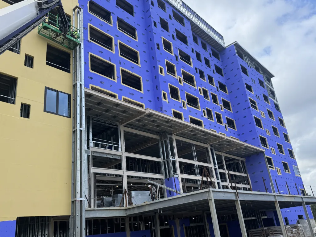US Frame Factory Hotel 11 - Scottsdale Construction Systems Roll forming Steel framing Steel framed hotel Cold-formed steel CFS wall framing CFS floor joists
