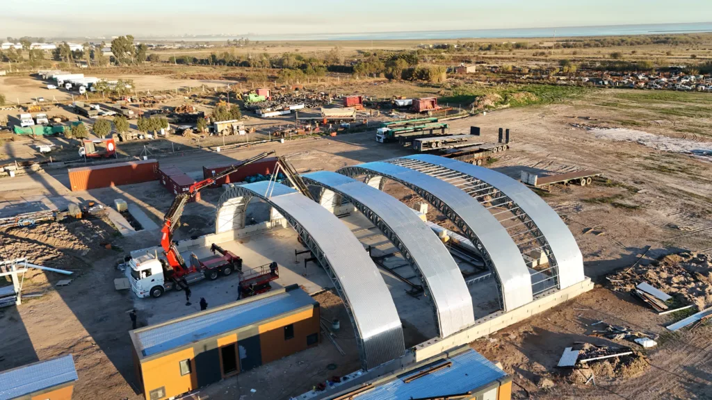 Photo 7 - Scottsdale Construction Systems Curvilinear modular cold-formed steel commercial structure produced using Scotpanel 7090G1 advanced roll forming platform, developed and produced using Scotpanel 7090G1.